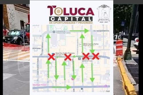 Anuncia Toluca cierre temporal de la Av. Hidalgo por instalación de cruces inteligentes